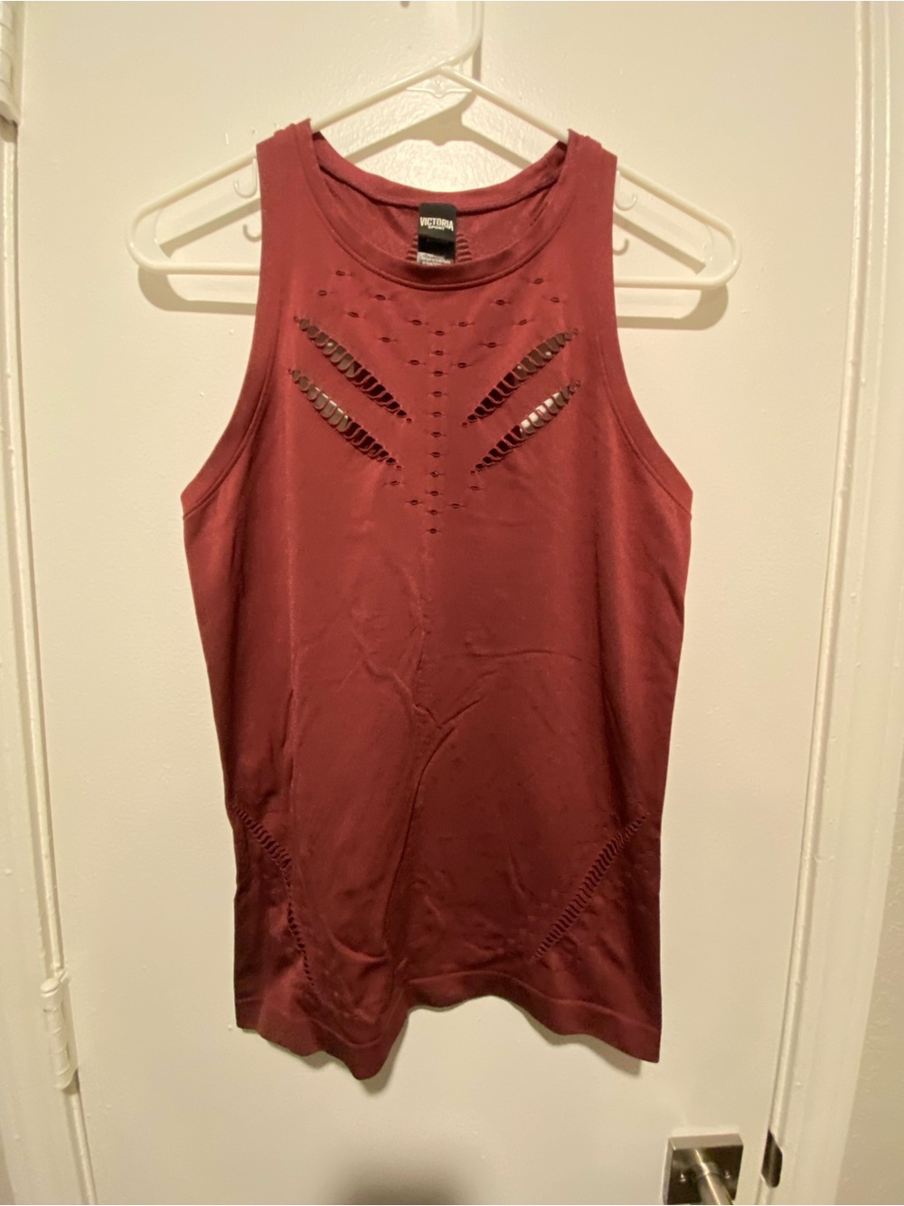 Laser-Cut Burgundy Tank Top - Active Style
